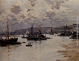 Rochester Harbour, Kent by Fernand Marie Eugene Legout-Gerard